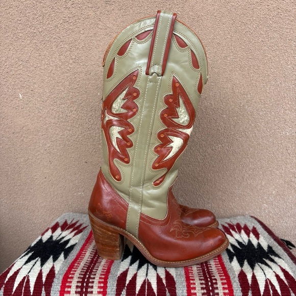 Capezio Shoes - Vintage 70’s Capezio Butterfly Inlay Heeled Cowgirl Boot